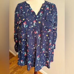 NWT DisneyXTorrid Little Mermaid Harper Blouse - Torrid Size 3 (22-24, 3X)